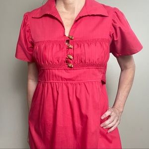 Vintage 1980s Red Dress with Tie Back, Siz…